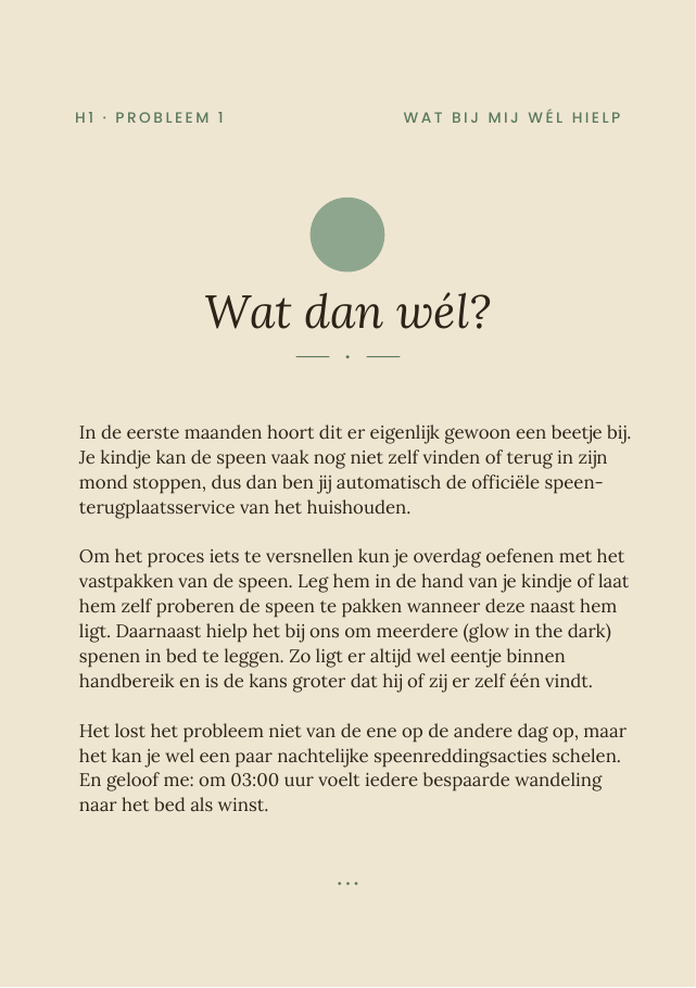Voorbeeldpagina met praktische tips van Beau